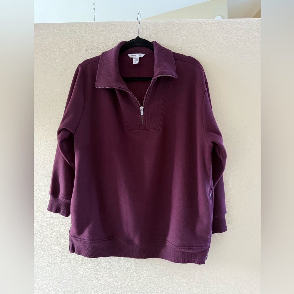 Athleta Men’s Burgundy 1/4 Zip Pullover Sweater